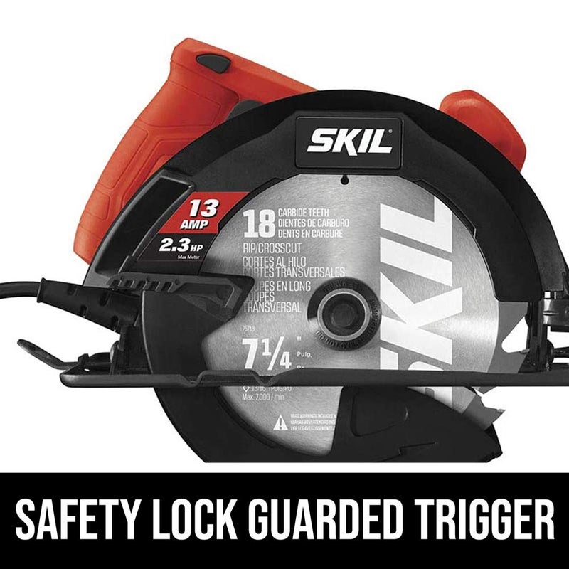SKIL 5080-01 منشار دائري 13 أمبير 7-1/4 بوصة، أحمر - Image 4